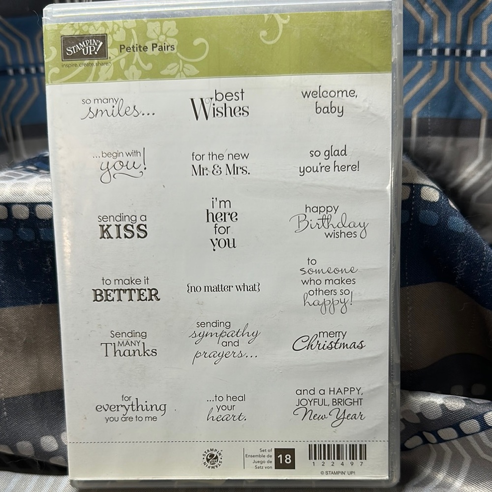 Stampin' Up! Petite Pairs Sentiment Stamps - Black Text